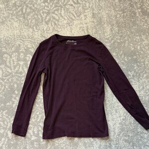 Eddie Bauer Plum Long Sleeve Top- size large